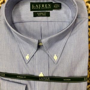 Lauren R Lauren Non-Iron Classic Dress Shirt